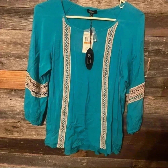 Cupio Turquoise Light weight Blouse - Picture 2 of 9